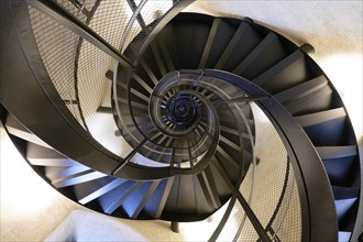 Interior view, spiral staircase, city tower, Innsbruck, Tyrol, Austria, Europe