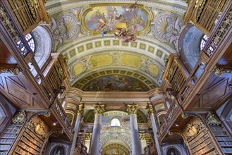 National Library State Hall, State Hall of the Austrian National Library in Vienna, Austria, Europe