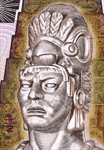 Tecun Uman (1500-1524) on Half Quetzal 1998 Banknote from Guatemala. Last ruler and king of the