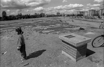 Germany, Berlin, 25 May 1991, area above the former Führerbunker, former ministerial gardens),