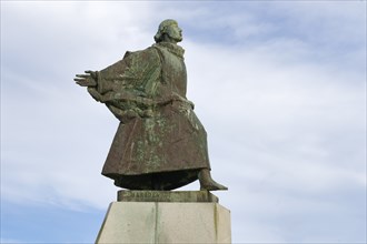 Navigator Joao Alvares Fagundes Statue, Discoverer of Newfoundland, Viana do Castelo, Minho,