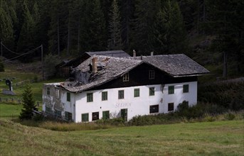 Destroyed former Seehof inn, Vigiljoch, Glaubensweg, near Lana, South Tyrol, Autonomous Province of