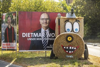 State election in Brandenburg. Election poster of Prime Minister Dietmar Woidke, SPD. Uetz,