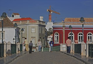 Old town and Roman bridge over the Gilao, Tavira, Algarve, Portugal, Europe