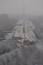 Motorway, BAB A1, Norderelbbrücke, winter, heavy traffic, closure, bridge, bridge damage, Hamburg,