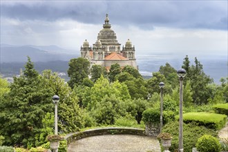 View over Sanctuary of the Sacred Heart of Jesus, Santa Lucia Church, Viana do Castelo, Minho,