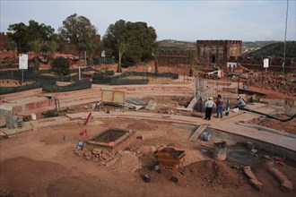 Archaeological excavation in the castle of Silves, medieval fortress from the 12th/13th century in