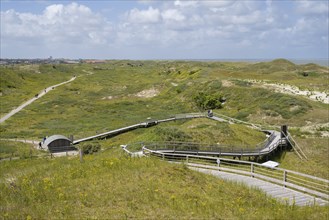 Boardwalk to the viewing dune, Lower Saxony Wadden Sea National Park, Norderney, East Frisian