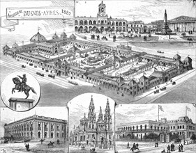 Buenos Aires in 1882, Tableau of Sights, Argentina, Historical, digitally restored reproduction