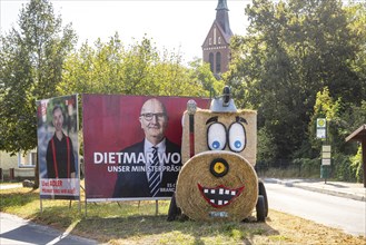 State election in Brandenburg. Election poster of Prime Minister Dietmar Woidke, SPD. Uetz,