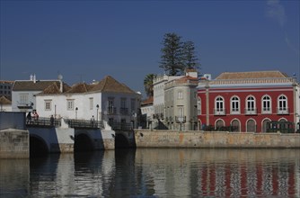 Old town and Roman bridge over the Gilao, Tavira, Algarve, Portugal, Europe