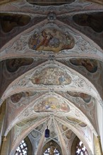 Interior view, ceiling, Sankt Jakob parish church, church square, Villach, Carinthia, Austria,