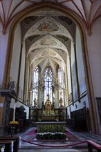 Interior view, altar, parish church Sankt Jakob, church square, Villach, Carinthia, Austria, Europe