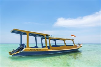 Traditional old excursion boat, sea, blue, ocean, colourful, wooden boat, excursion, tropical,