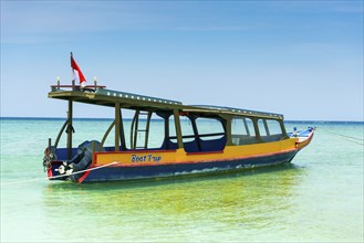 Traditional old excursion boat, sea, blue, ocean, colourful, wooden boat, excursion, tropical,