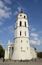 Bell tower of the cathedral, Vilnius, Lithuania, Europe