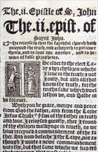 Text of II John from the 1551 Taverner's Bible, English translation. Courtesy of the Reed