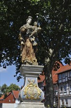 Baroque Madonna in the lime tree fence statue in Duderstadt