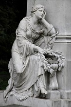 Cemetery mourning statue of a woman