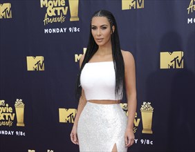 Kim Kardashian at the 2018 MTV Movie And TV Awards held at the Barker Hangar in Santa Monica, USA