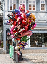 Street sale of balloons, Göttingen, Lower Saxony, Germany Europe