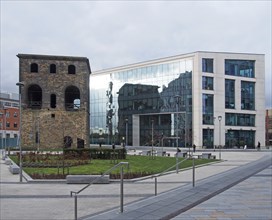 Leeds, west yorkshire, united kingdom, 4 March 2020: The historic railway lifting tower surrounded