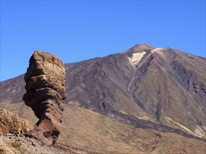 Volcano and rock formation in teide national park in tenerife