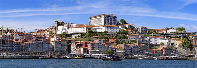 Panorama of River Douro and the riverbank of Ribeira District in Porto, Portugal, Europe