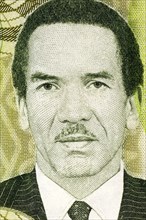 Seretse Khama (1921-1980) on 10 Pula 2009 Banknote from Botswana. Statesman from Botswana