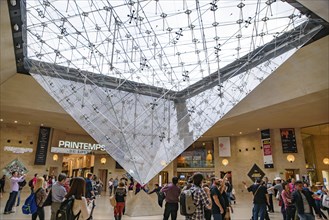 The Louvre Inverted Pyramid in the Carrousel du Louvre in Paris, France, Europe