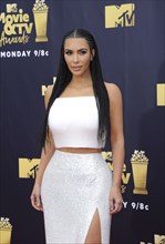 Kim Kardashian at the 2018 MTV Movie And TV Awards held at the Barker Hangar in Santa Monica, USA