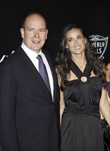 Prince Albert II of Monaco and Demi Moore at the Rodeo Drive Walk of Style Award honoring Princess