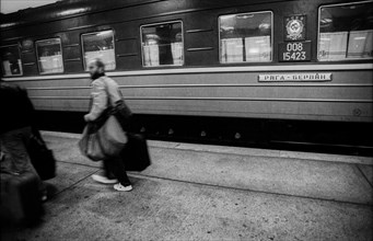 Germany, Berlin, 8 November 1990, trains from the Soviet Union arrive at Lichtenberg station,