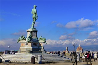 Piazzale Michelangelo (Michelangelo Square) with bronze statue of David, the square with panoramic