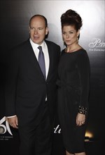 Prince Albert II of Monaco and Debra Messing at the Rodeo Drive Walk of Style Award honoring