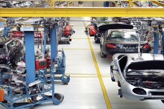 Assembly Line in Car Manufacturing. Assembly line in car manufacturing