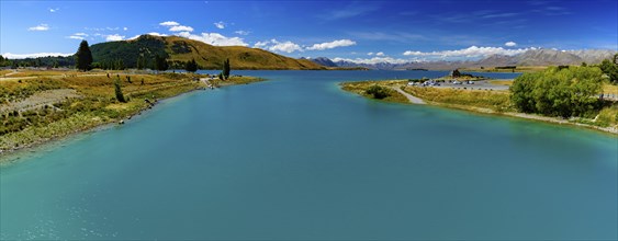 Panorama of Lake Tekapo in South Island, New Zealand, Oceania