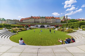 Gardens of the Royal Castle in Old Town of Warsaw, Poland, Europe