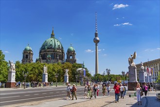 Schlossbrucke, the City Palace bridge in Berlin, Germany, Europe