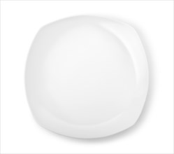 Figured white plate isolated on a white background