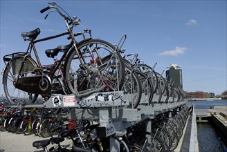 Bicycle car park behind Centraal Station in Amsterdam, Holland