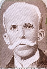 Rui Barbosa (1849-1923) on 10 Cruzados 1987 Banknote from Brazil. Brazilian writer, jurist, and