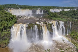 View of spectacular Iguazu Falls with Salto Tres Mosqueteros (Three Musketeers), Argentina, South