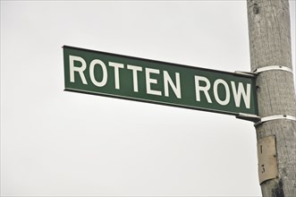 Street sign for Rotten Row, Charleston, South Island, New Zealand, Oceania