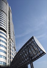 Leeds, west yorkshire, united kingdom, 16 july 2019: close up of bridgewater tower in whitehall