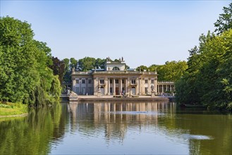 Palace on the Isle, know as the Baths Palace, in Royal Baths Park, Warsaw, Poland, Europe