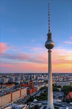 Television tower in the evening