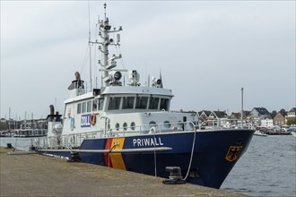 Customs boat Priwall in the harbour on the Priwall, seaside resort Travemünde, Hanseatic City of