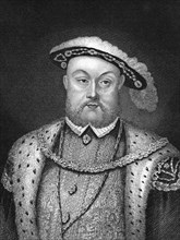 Henry VIII (1491-1547) on engraving from 1830. King of England during 1509-1547. Published in