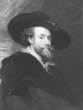 Peter Paul Rubens (1577-1640) on engraving from the 1800s. Flemish Baroque painter. Engraved by J.